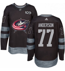 Mens Adidas Columbus Blue Jackets 77 Josh Anderson Premier Black 1917 2017 100th Anniversary NHL Jersey 