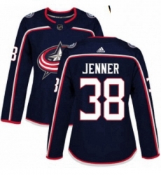 Womens Adidas Columbus Blue Jackets 38 Boone Jenner Authentic Navy Blue Home NHL Jersey 