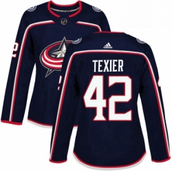 Womens Adidas Columbus Blue Jackets 42 Alexandre Texier Premier Navy Blue Home NHL Jersey 