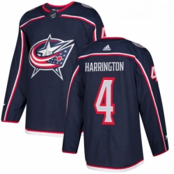 Youth Adidas Columbus Blue Jackets 4 Scott Harrington Authentic Navy Blue Home NHL Jersey 