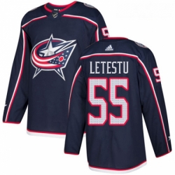 Youth Adidas Columbus Blue Jackets 55 Mark Letestu Authentic Navy Blue Home NHL Jersey 