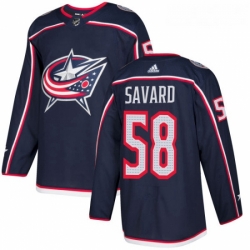 Youth Adidas Columbus Blue Jackets 58 David Savard Premier Navy Blue Home NHL Jersey 