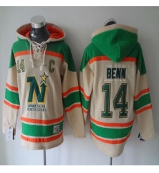 Dallas Stars #14 Jamie Benn Cream Sawyer Hooded Sweatshirt Stitched NHL Jersey