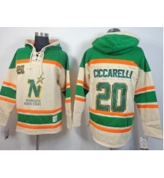 Dalls Stars #20 Dino Ciccarelli Cream Stitched NHL Sawyer Hooded Sweatshirt