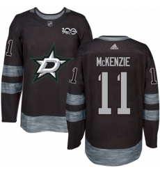 Mens Adidas Dallas Stars 11 Curtis McKenzie Authentic Black 1917 2017 100th Anniversary NHL Jersey 