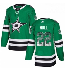 Mens Adidas Dallas Stars 22 Brett Hull Authentic Green Drift Fashion NHL Jersey 