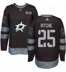 Mens Adidas Dallas Stars 25 Brett Ritchie Premier Black 1917 2017 100th Anniversary NHL Jersey 