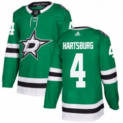 Mens Adidas Dallas Stars 4 Craig Hartsburg Authentic Green Home NHL Jersey 