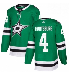 Mens Adidas Dallas Stars 4 Craig Hartsburg Premier Green Home NHL Jersey 