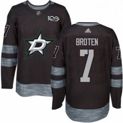 Mens Adidas Dallas Stars 7 Neal Broten Premier Black 1917 2017 100th Anniversary NHL Jersey 