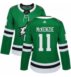 Womens Adidas Dallas Stars 11 Curtis McKenzie Premier Green Home NHL Jersey 