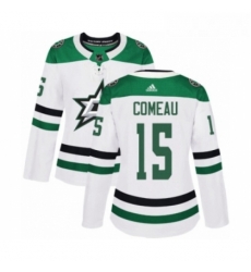 Womens Adidas Dallas Stars 15 Blake Comeau Authentic White Away NHL Jersey 