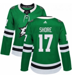 Womens Adidas Dallas Stars 17 Devin Shore Premier Green Home NHL Jersey 