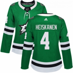 Womens Adidas Dallas Stars 4 Miro Heiskanen Authentic Green Home NHL Jersey 