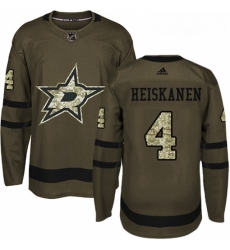 Youth Adidas Dallas Stars 4 Miro Heiskanen Authentic Green Salute to Service NHL Jersey 