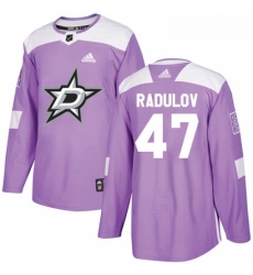 Youth Adidas Dallas Stars 47 Alexander Radulov Authentic Purple Fights Cancer Practice NHL Jersey 