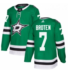 Youth Adidas Dallas Stars 7 Neal Broten Authentic Green Home NHL Jersey 