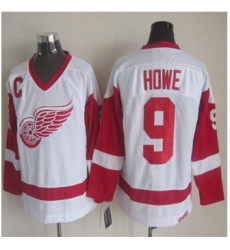 Detroit Red Wings #9 Gordie Howe White CCM Throwback Stitched NHL Jersey