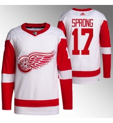 Men Detroit Red Wings 17 Daniel Sprong White Stitched Jersey