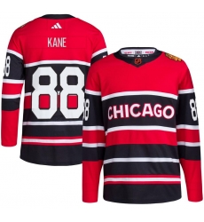 Men Detroit Red Wings 88 Patrick Kane Black Reverse Retro Stitched Jersey