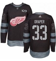 Mens Adidas Detroit Red Wings 33 Kris Draper Authentic Black 1917 2017 100th Anniversary NHL Jersey 