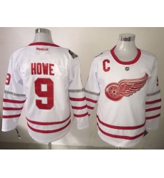 Red Wings 9 Gordie Howe White 2017 Centennial Classic Reebok Jersey