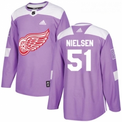 Youth Adidas Detroit Red Wings 51 Frans Nielsen Authentic Purple Fights Cancer Practice NHL Jersey 