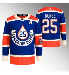 Men Edmonton Oilers 25 Darnell Nurse 2023 Royal Heritage Classic Primegreen Stitched Jersey