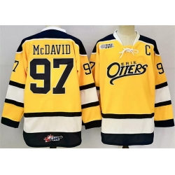 Men Edmonton Oilers 97 Connor McDavid Yellow 2024 25 With C Patch Heritage Classic Primegreen Stitched Jersey