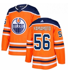 Mens Adidas Edmonton Oilers 56 Kailer Yamamoto Premier Orange Home NHL Jersey 