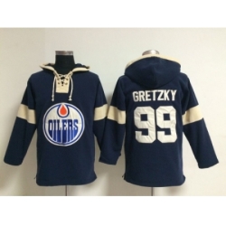 NHL edmonton oilers #99 Wayne Gretzky blue jerseys(pullover hooded sweatshirt)