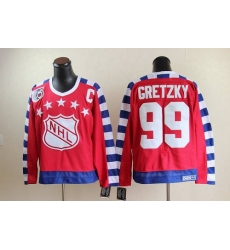 Oilers #99 Wayne Gretzky Red All Star CCM Throwback 75TH Stitched NHL Jersey