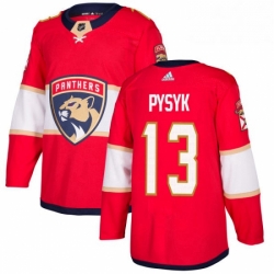 Mens Adidas Florida Panthers 13 Mark Pysyk Authentic Red Home NHL Jersey 