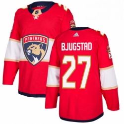 Mens Adidas Florida Panthers 27 Nick Bjugstad Premier Red Home NHL Jersey 