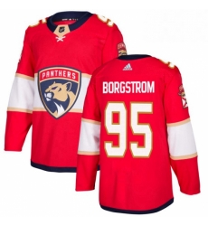 Mens Adidas Florida Panthers 95 Henrik Borgstrom Authentic Red Home NHL Jersey 