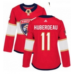 Womens Adidas Florida Panthers 11 Jonathan Huberdeau Premier Red Home NHL Jersey 