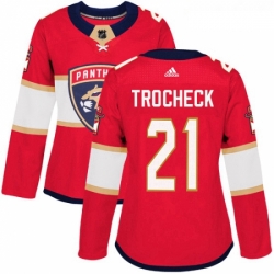 Womens Adidas Florida Panthers 21 Vincent Trocheck Premier Red Home NHL Jersey 