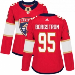 Womens Adidas Florida Panthers 95 Henrik Borgstrom Premier Red Home NHL Jersey 