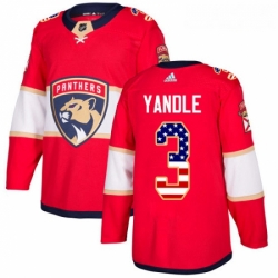 Youth Adidas Florida Panthers 3 Keith Yandle Authentic Red USA Flag Fashion NHL Jersey 