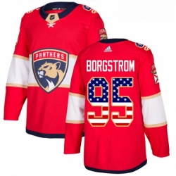 Youth Adidas Florida Panthers 95 Henrik Borgstrom Authentic Red USA Flag Fashion NHL Jersey 