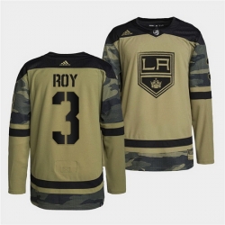 Men Los Angeles Kings 3 Matt Roy 2022 Camo Military Appreciation Night Stitched jersey