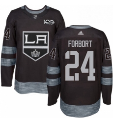 Mens Adidas Los Angeles Kings 24 Derek Forbort Premier Black 1917 2017 100th Anniversary NHL Jersey 