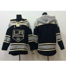 nhl jerseys los angeles kings blank black-white[pullover hooded sweatshirt]