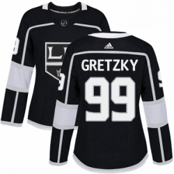 Womens Adidas Los Angeles Kings 99 Wayne Gretzky Authentic Black Home NHL Jersey 