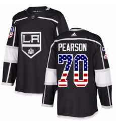 Youth Adidas Los Angeles Kings 70 Tanner Pearson Authentic Black USA Flag Fashion NHL Jersey 