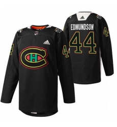 Men Montreal Canadiens 44 Joel Edmundson 2022 Black Warm Up History Night Stitched Jerse