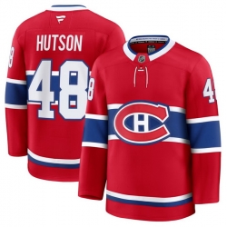 Men Montreal Canadiens 48 Lane Hutson Fanatics Red Home Premium Jerseys