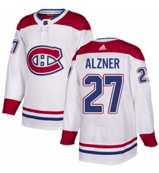 Mens Adidas Montreal Canadiens 27 Karl Alzner Authentic White Away NHL Jersey 