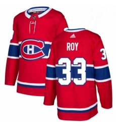 Mens Adidas Montreal Canadiens 33 Patrick Roy Authentic Red Home NHL Jersey 