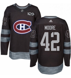 Mens Adidas Montreal Canadiens 42 Dominic Moore Premier Black 1917 2017 100th Anniversary NHL Jersey 